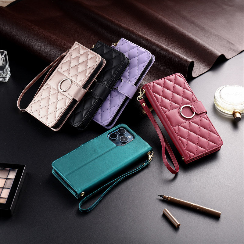 Luxury Leather Flip Phone Case – Premium Wallet, Bracket Protection,  Elegant Cover with Card Slots, Durable & Functional