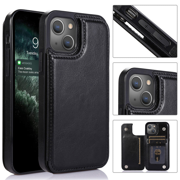 Luxury PU Leather Wallet Case – Kickstand, Card Holder Slots, Durable Shockproof Cover, Elegant Magnetic Closure for iPhone Models