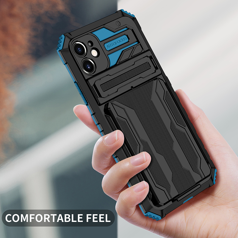 Shockproof Card Holder Case – Kickstand, Camera Protection, Durable Cover for iPhone Models