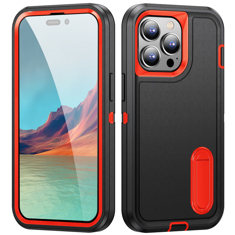 Hybrid Military-Grade Defender Case – Kickstand Full-Body Protection Cover for iPhone Models, Rugged and Shockproof Design