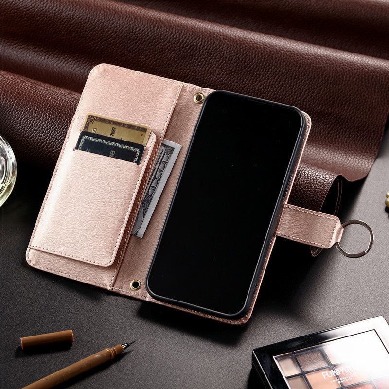 Luxury Leather Flip Phone Case – Premium Wallet, Bracket Protection,  Elegant Cover with Card Slots, Durable & Functional