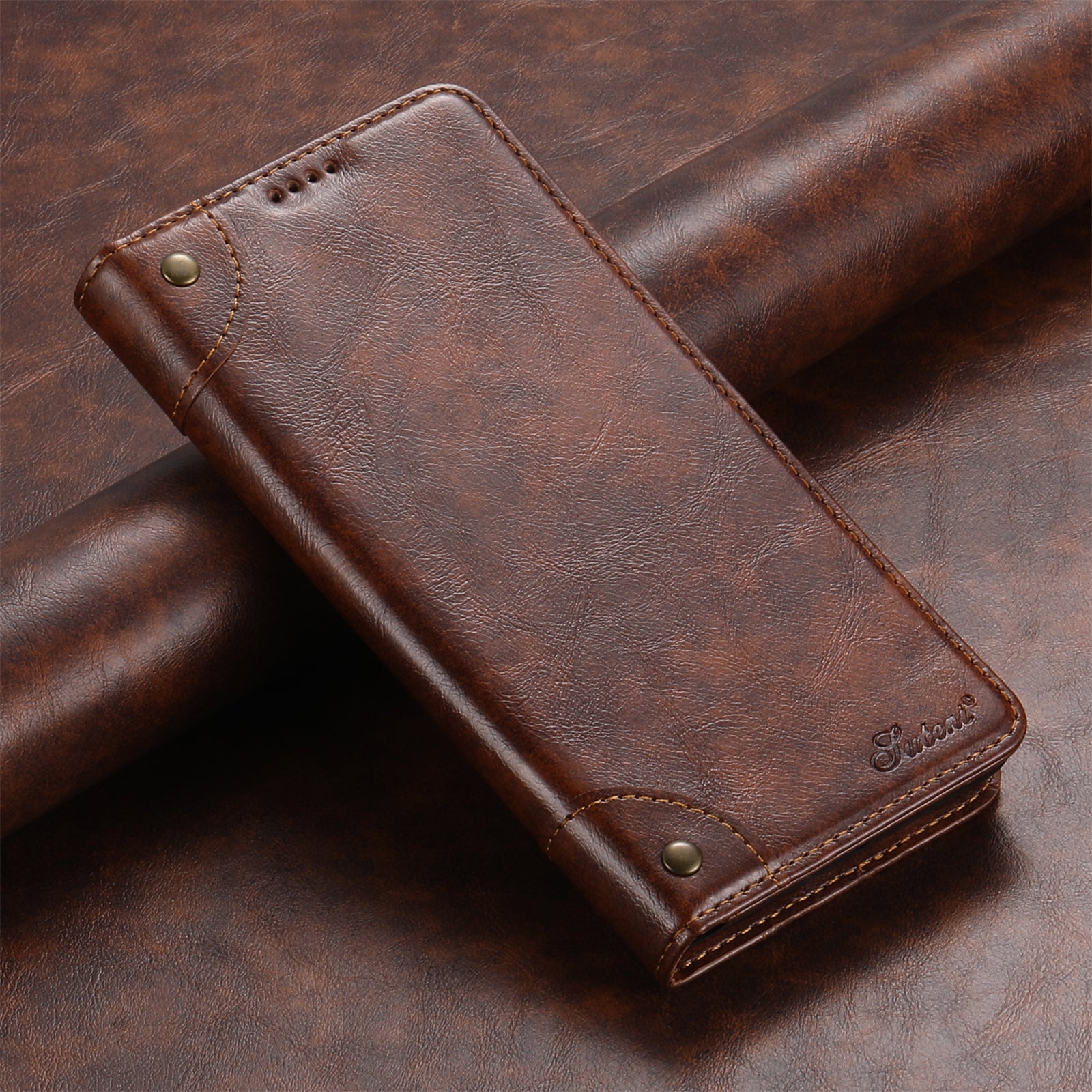 Retro Leather Flip Wallet Case – Magnetic Closure, Card Slots, Shockproof Protection, Elegant Vintage Design, Durable PU Leather Cover for iPhone