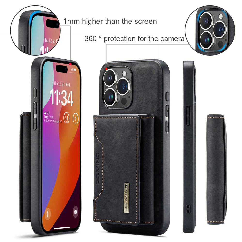 2-in-1 Detachable Magnetic Leather Wallet iPhone Case – Card Holder, Pocket Cover, Shockproof Protection for iPhone Models