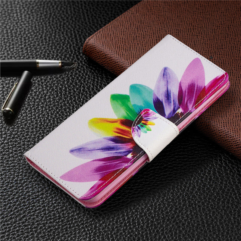 Premium Leather Flip Wallet Case - Magnetic Plum Blossom Phone Cover with Card Holder, Stand Function, and Secure Closure