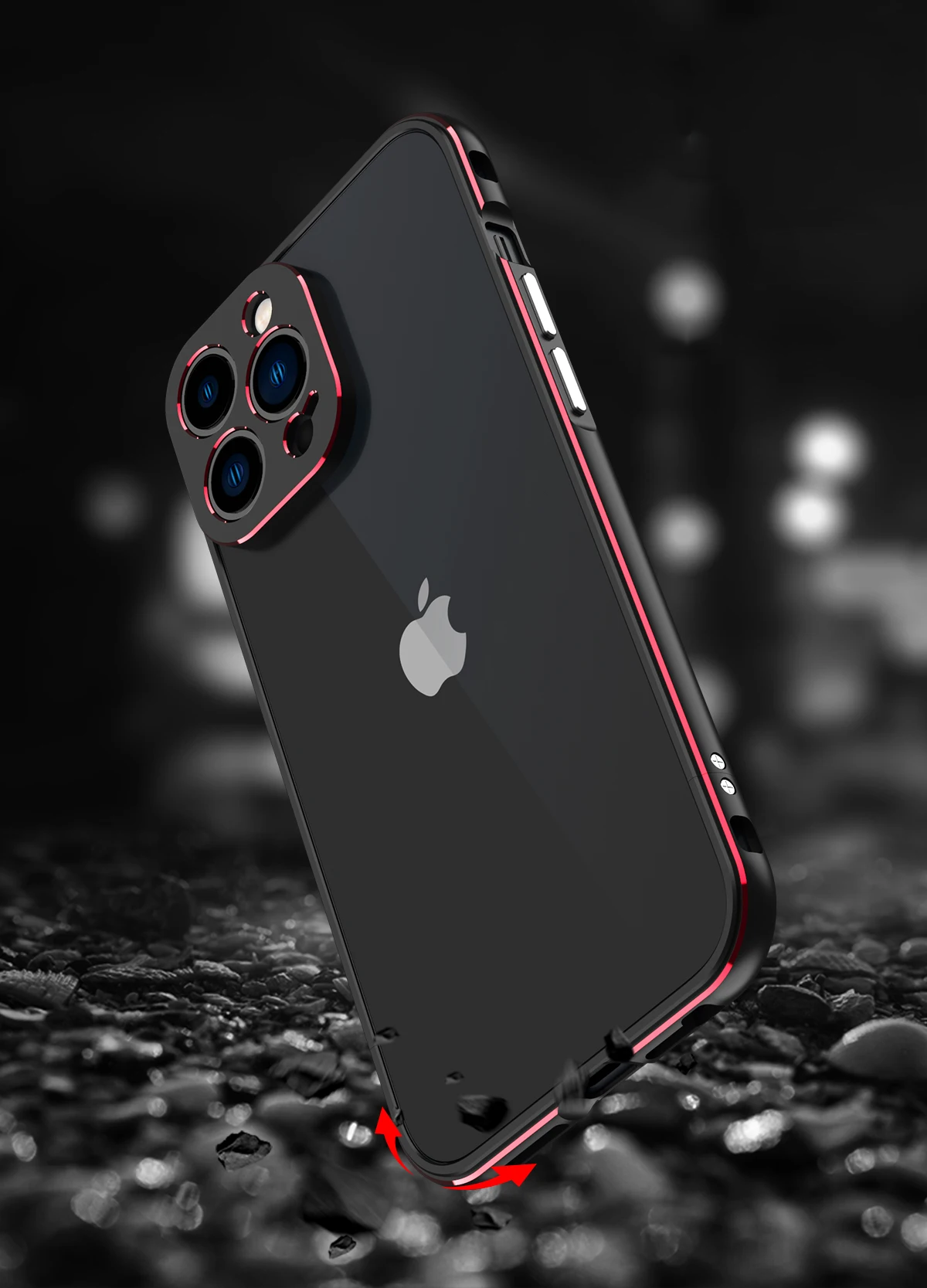 Aluminum Bumper & Metal Lens Frame Case  Shockproof Cover for iPhone Models, Durable and Stylish Protection with Sleek Design