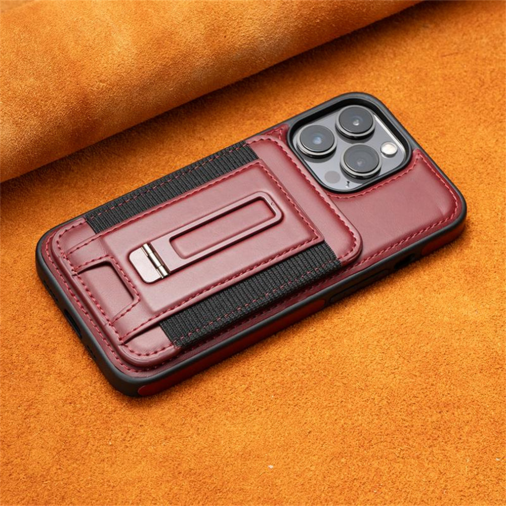 Luxury Detachable Wallet Leather Case – Magnetic Card Slot, Shockproof Protection, Hollow Logo Back Cover, Premium Design for iPhone Models