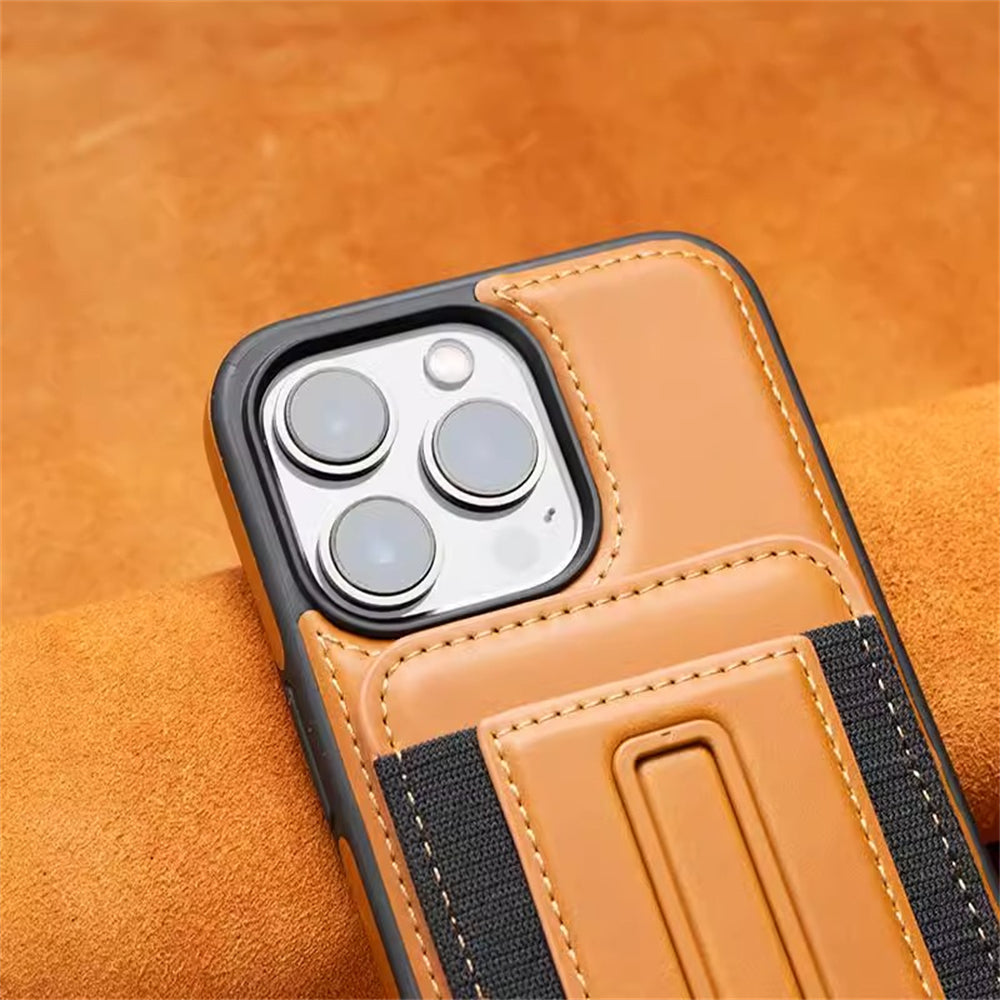 Luxury Detachable Wallet Leather Case – Magnetic Card Slot, Shockproof Protection, Hollow Logo Back Cover, Premium Design for iPhone Models