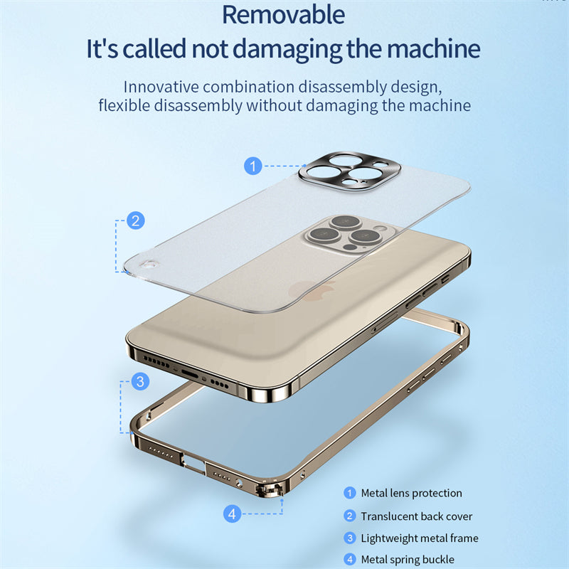 Luxury Magnetic Aluminum Phone Case Shockproof Slim Metal Frame with Full Lens Protection and Wireless Charging Compatibility