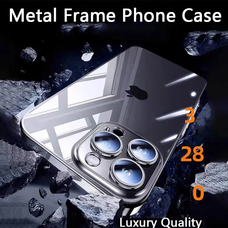 Luxury Magnetic Metal Phone Case – Transparent Back, Aluminum Frame, Shockproof Design Slim Durable Cover for iPhone