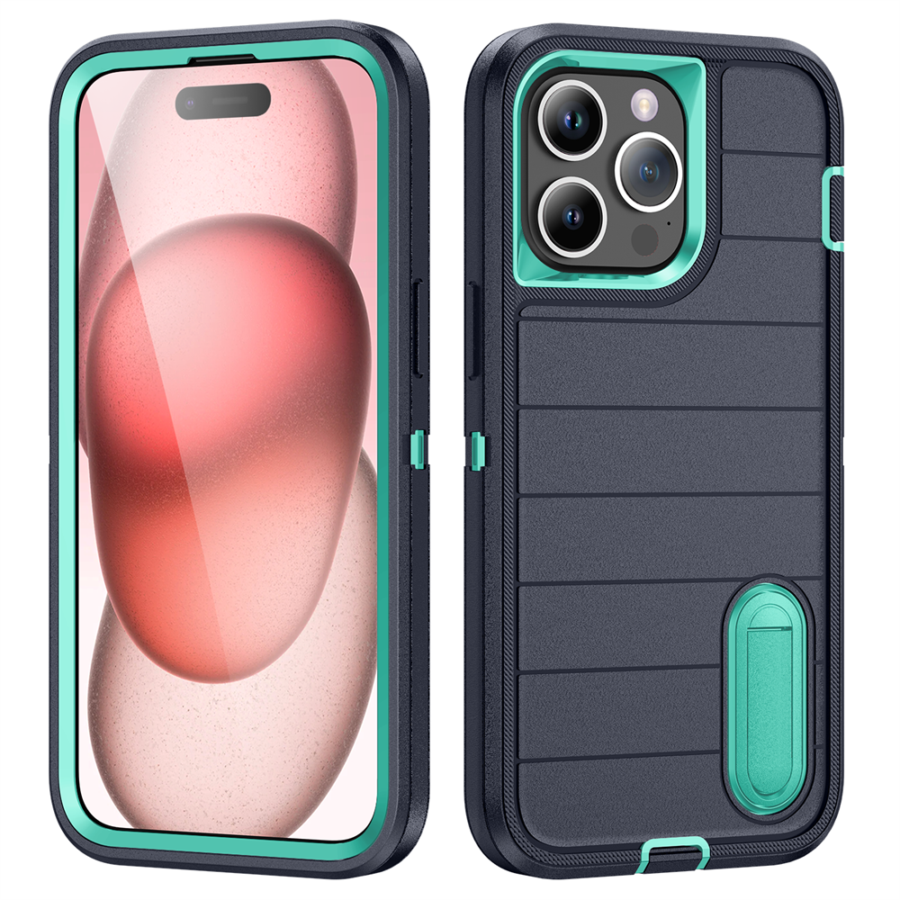 New 3-in-1 Hybrid Defender Case – Kickstand Full-Body Protection Cover for iPhone Models, Rugged and Durable Design