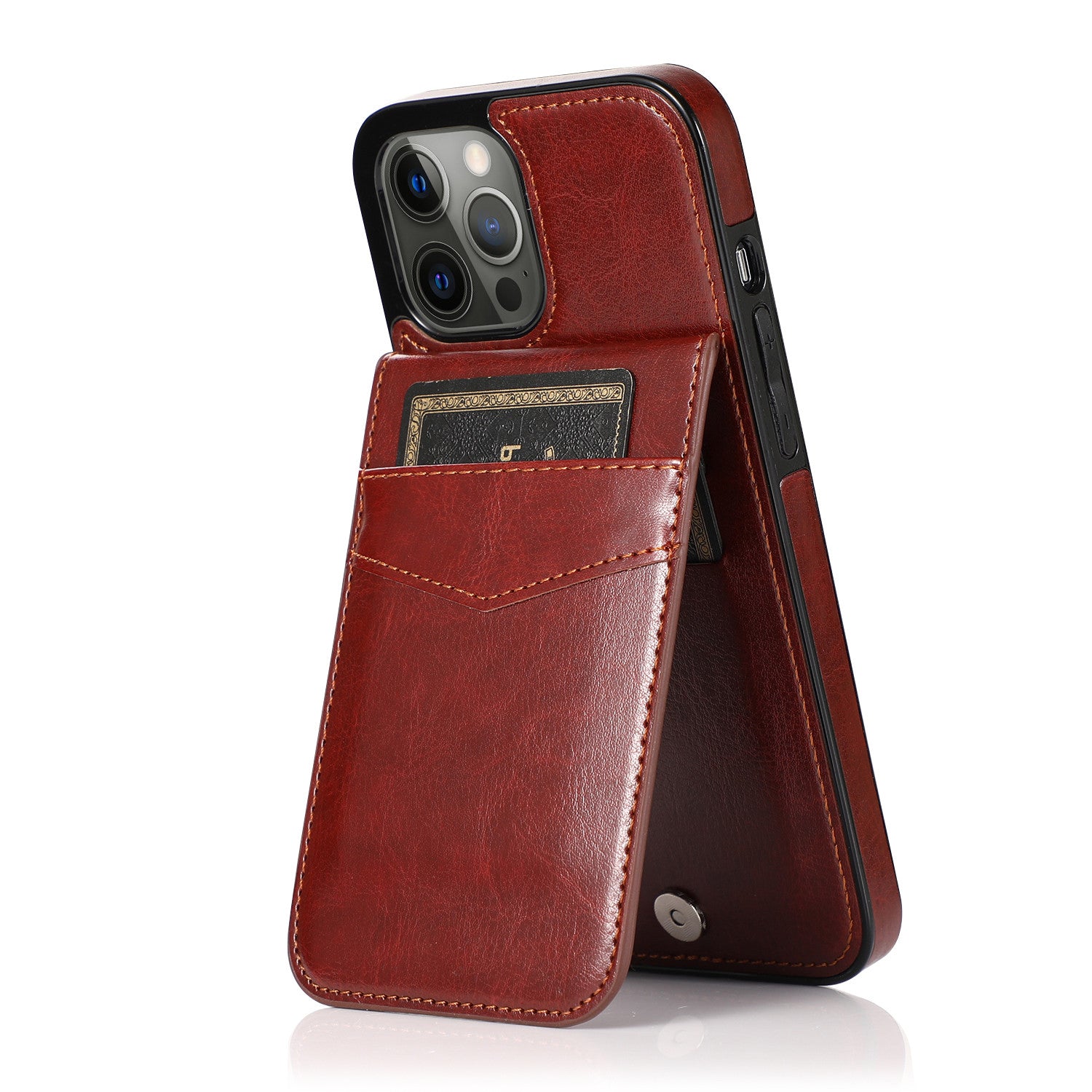 Luxury Flip Leather Wallet Case for iPhone – Credit Card Holder, Kickstand, Premium Protection for iPhone 16, 15, 14, 13, 12 Mini, 11, XS, Pro Max