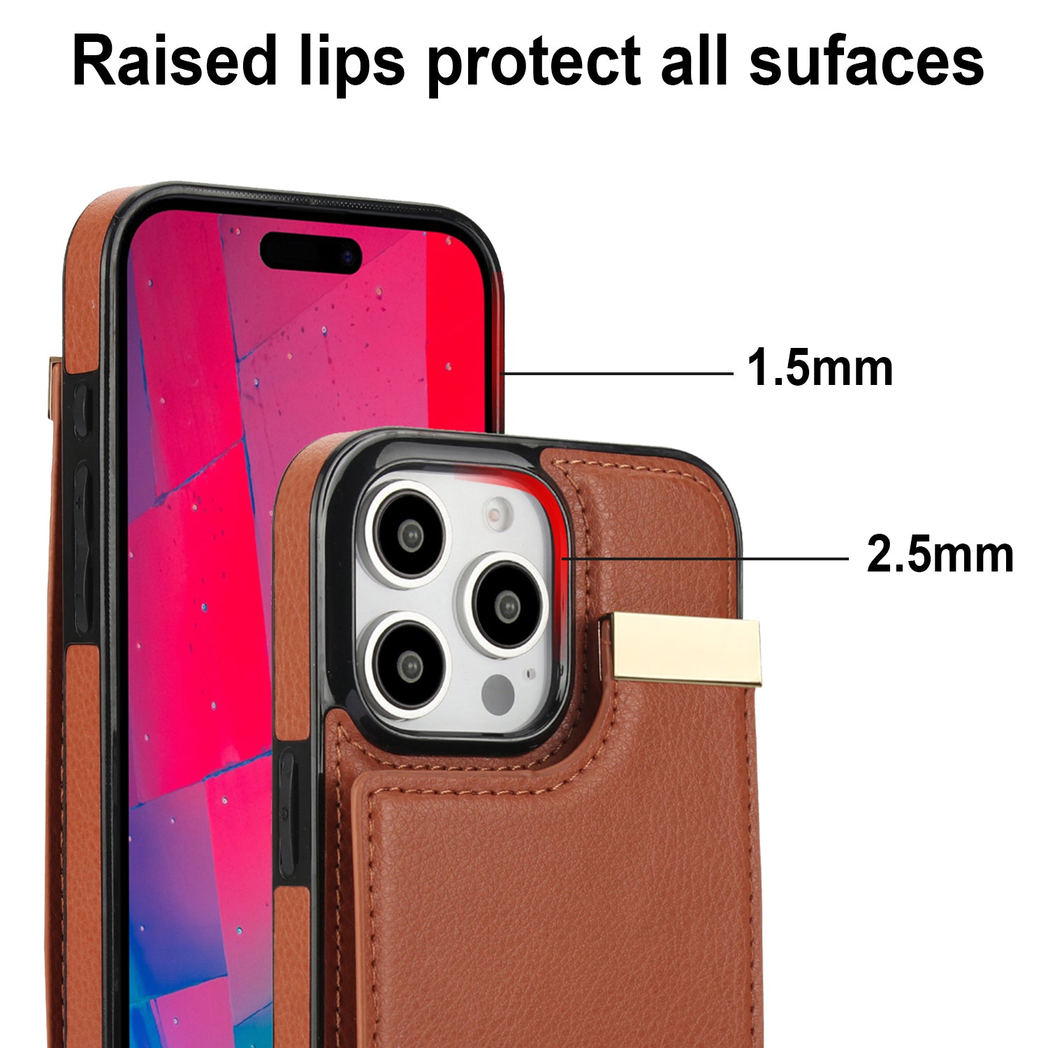 Shockproof Leather Wallet Case – Flip Cover with Card Holder, Secure Pocket, Durable Protection for iPhone Models