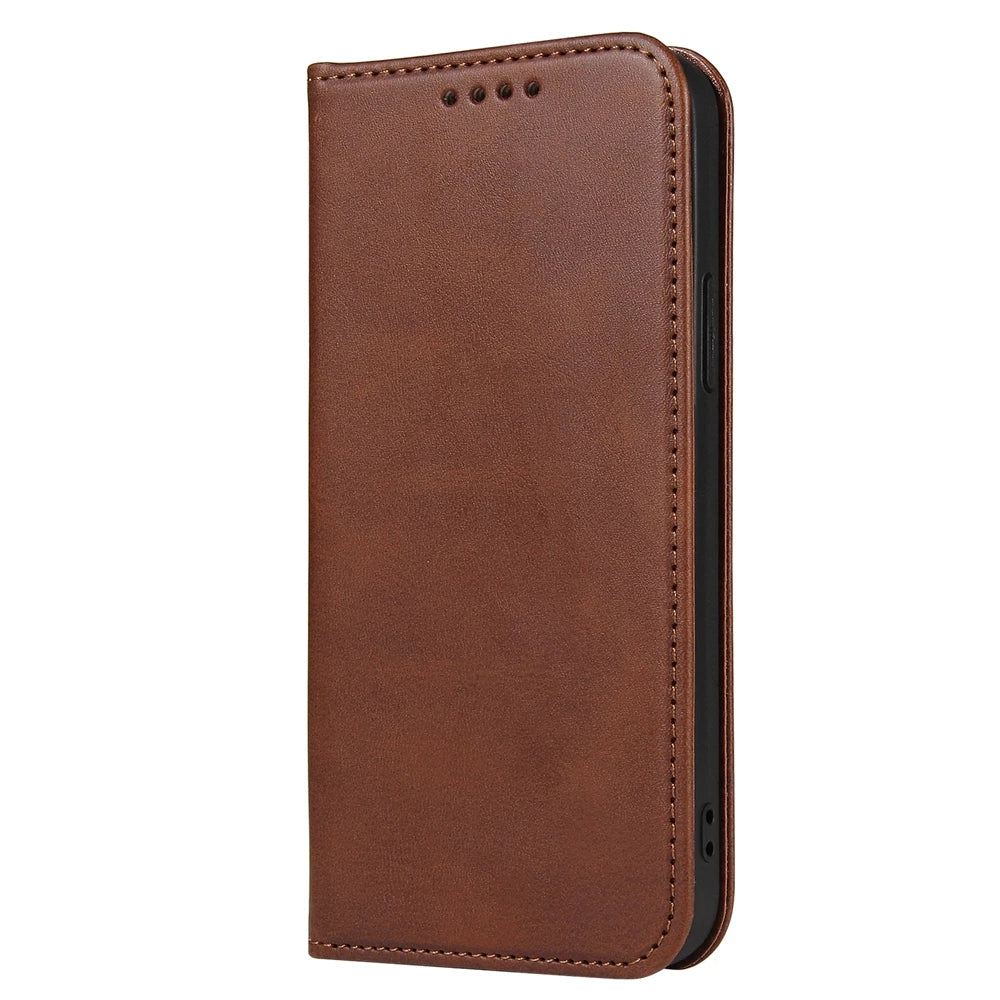 Luxury Magnetic Leather Flip Case – Premium Wallet Cover with Card Slots, Shockproof Protection, and Magnetic Closure for iPhone Models