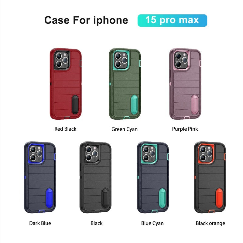 New 3-in-1 Hybrid Defender Case – Kickstand Full-Body Protection Cover for iPhone Models, Rugged and Durable Design