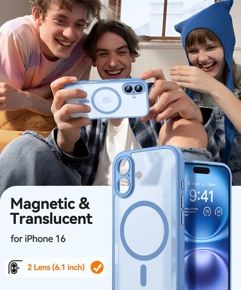 Premium Magnetic Armor Shockproof iPhone Case Wireless Charging, Matte Translucent Protection, Durable and Stylish Cover