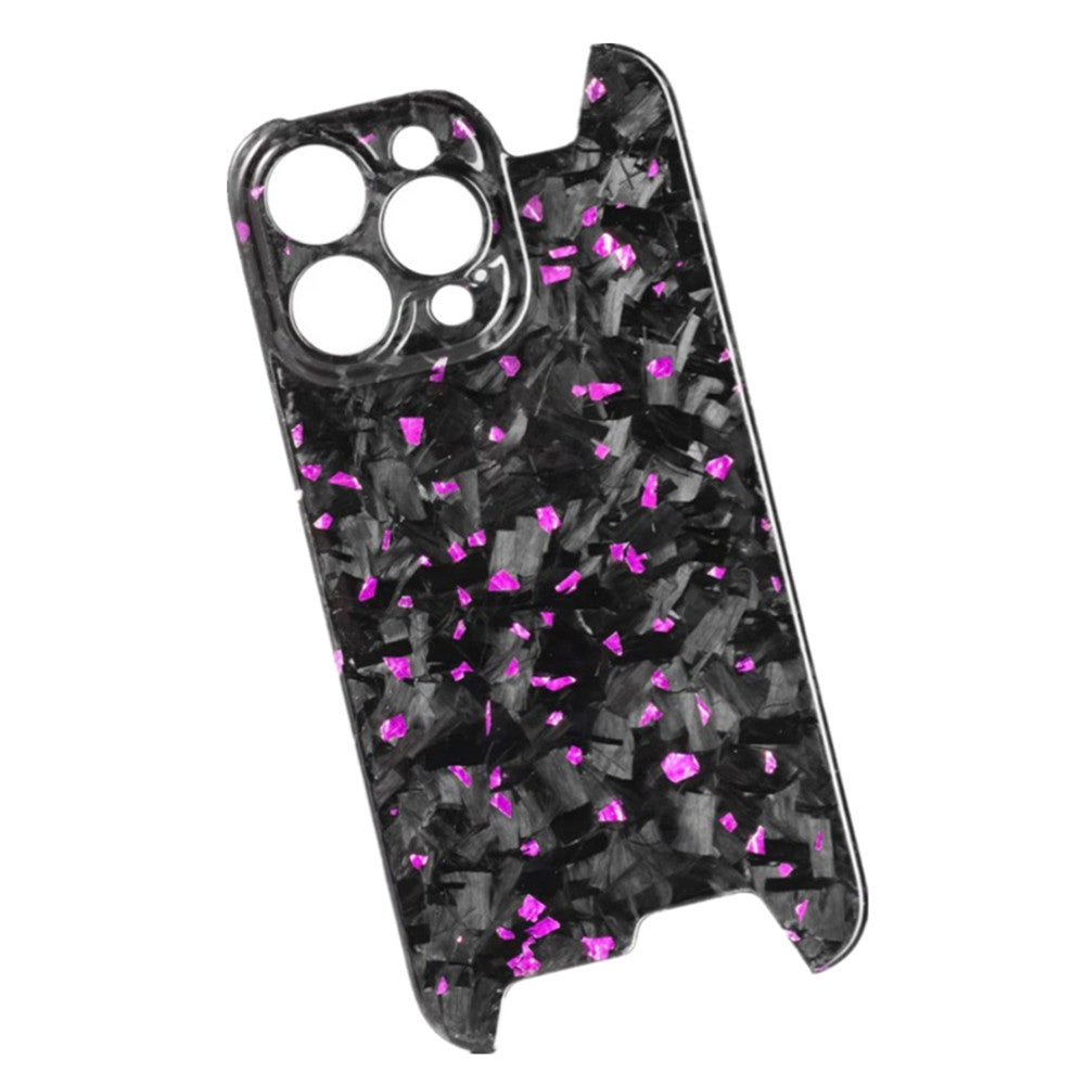 Glossy Forged Carbon Fiber Case – Ultra-Thin Genuine Glitter Shockproof Cover for iPhone Models, Sleek and Durable Design