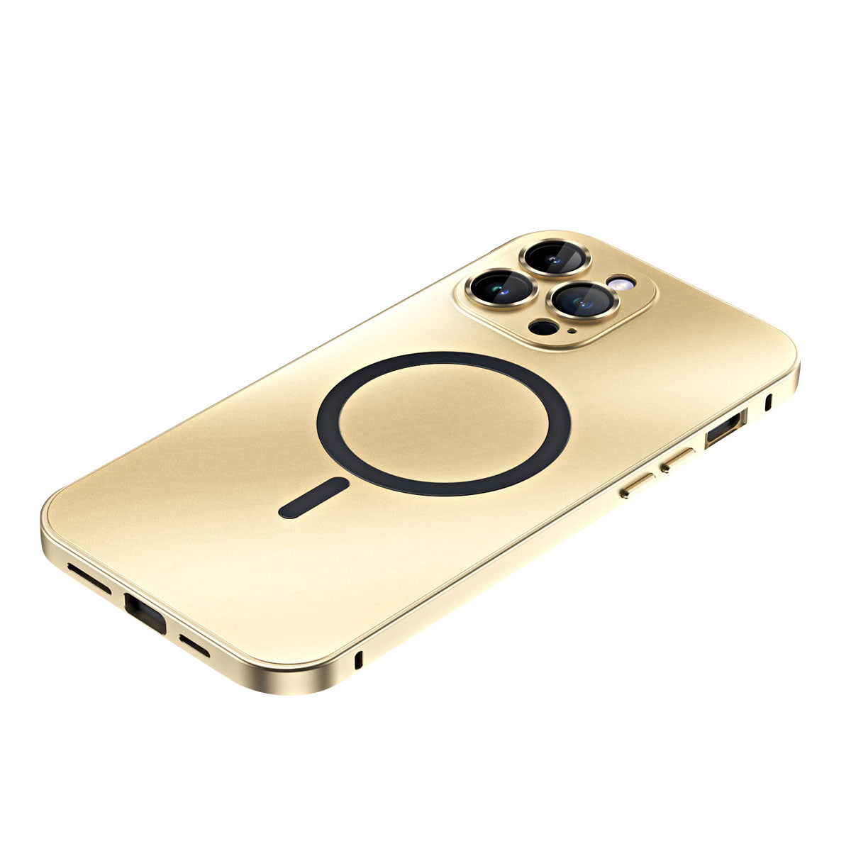 Luxury Magnetic Metal iPhone Case - Shockproof Aluminum Frame, Slim Design, Lens Film Protection, Durable Cover