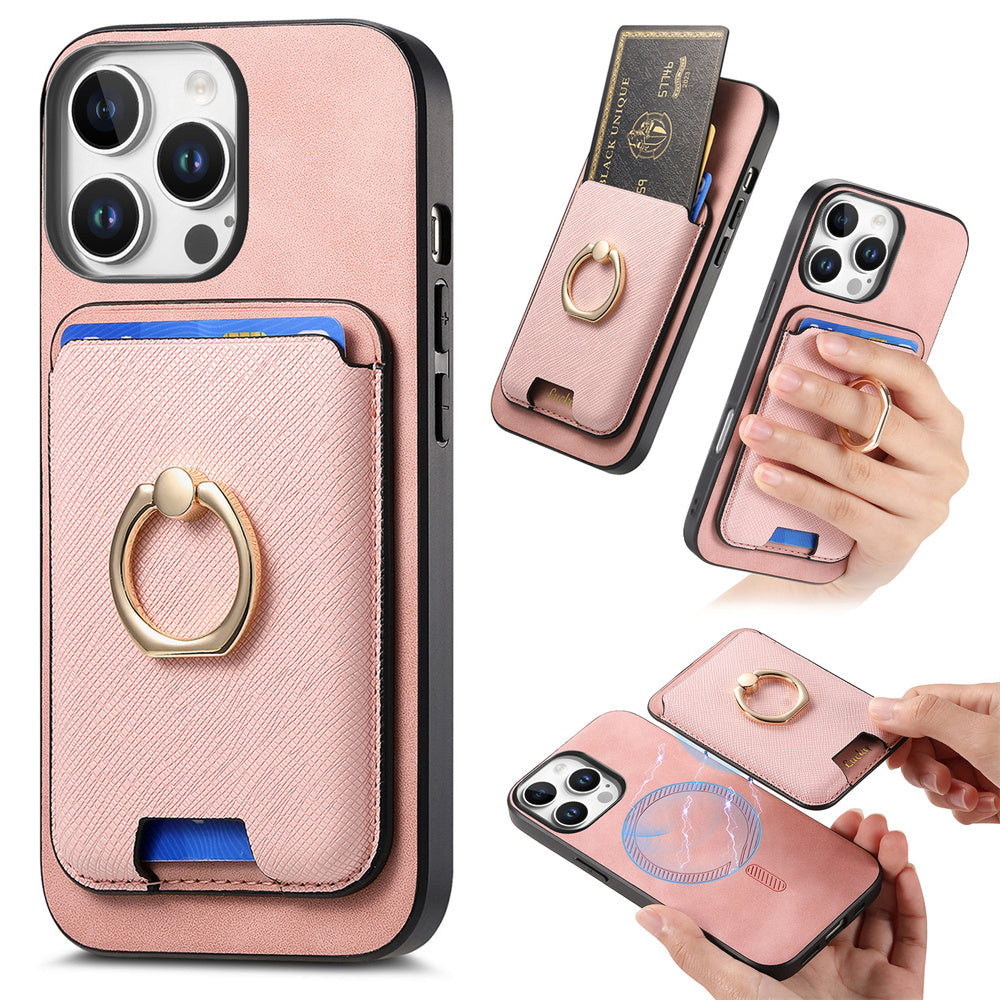 Luxury Detachable Magnetic Wallet Case – Card Holder, Ring Stand, and Shockproof Protection for Secure and Convenient Use