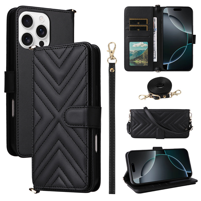 Luxury Crossbody Wallet Phone Case – Fashion Shoulder Strap, Magnetic Closure, Card Holder, and Premium Protection for iPhone