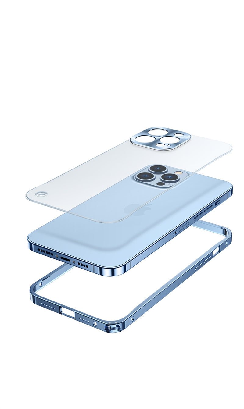 Luxury Magnetic Aluminum Phone Case Shockproof Slim Metal Frame with Full Lens Protection and Wireless Charging Compatibility