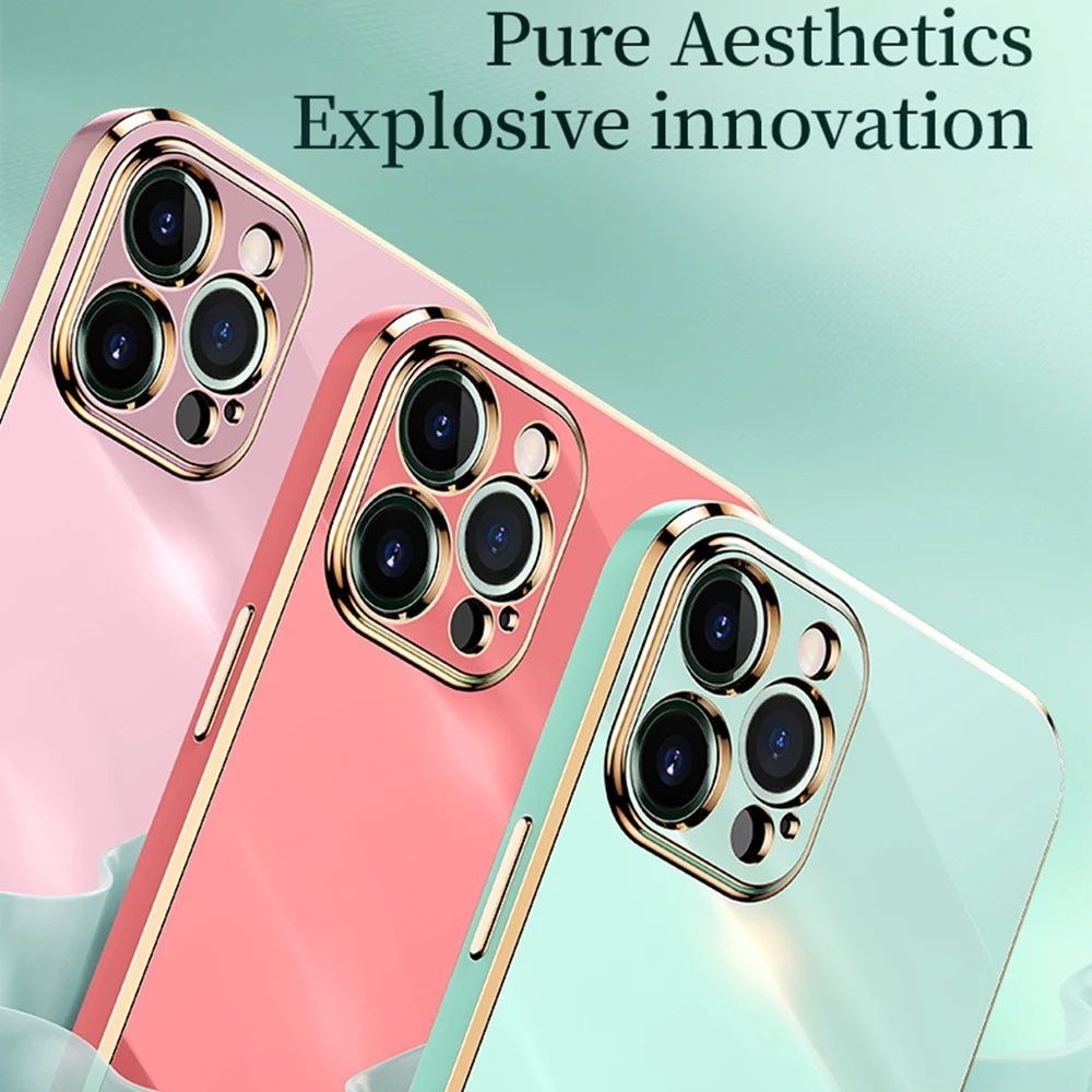 Luxury Shockproof Silicone iPhone Case MagSafe Compatible, Camera Lens Protection, Full-Body Durable Protective Cover