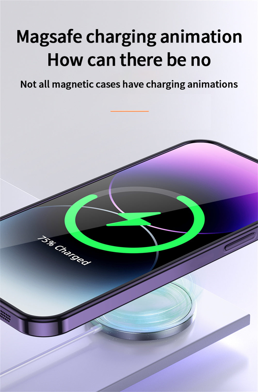 Luxury Magnetic Clear iPhone Case - Slim with Full Lens Protection, Wireless Charging Support, and Durable Plating Finish