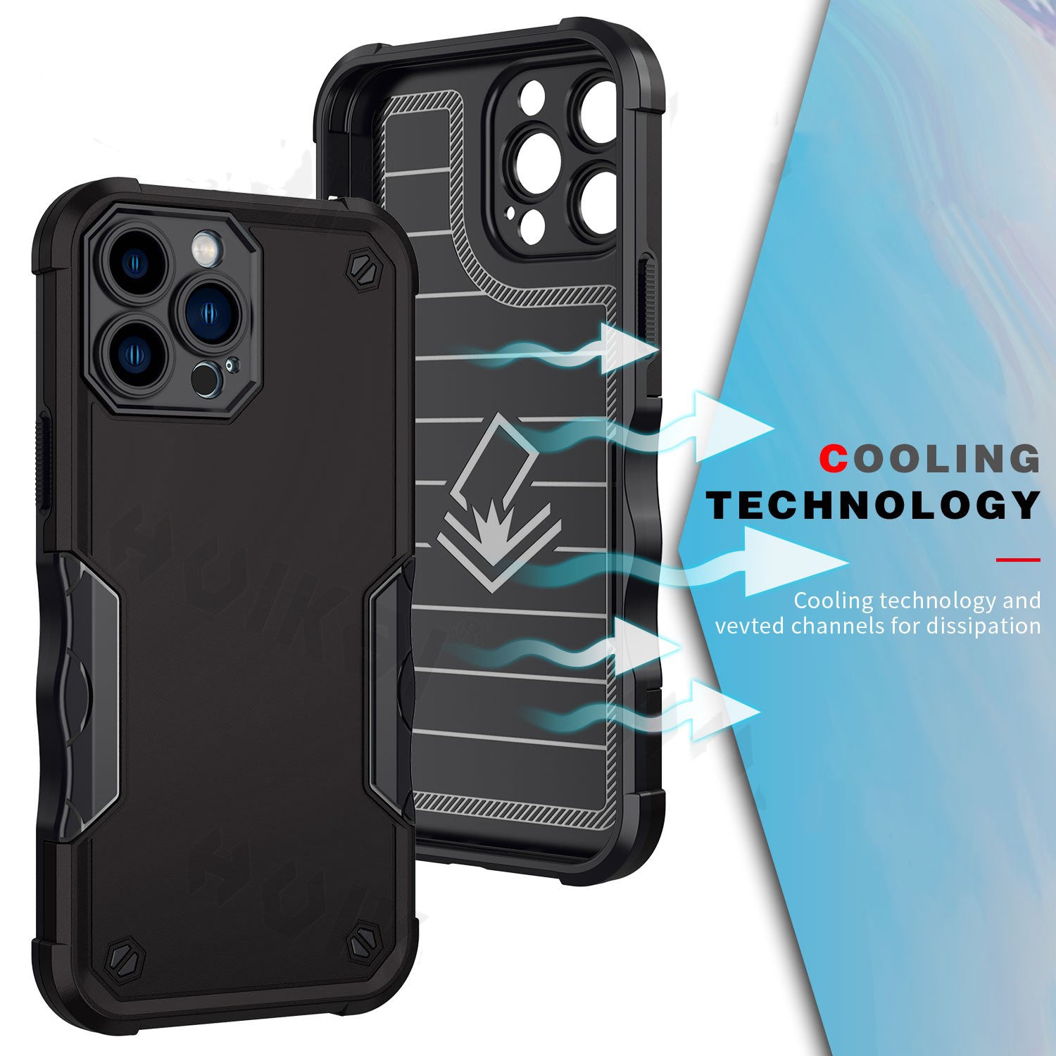 Shockproof Armor Case – Anti-Shock/Fall Protective Back Cover for iPhone Models, Durable and Rugged Design