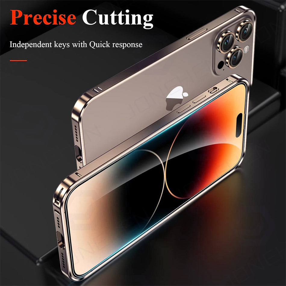 Luxury Ultra-Thin Metal Bumper Case - Light Aluminum Alloy Frame, Durable Back Protection, Sleek Desert Gold Finish | Case for iPhone