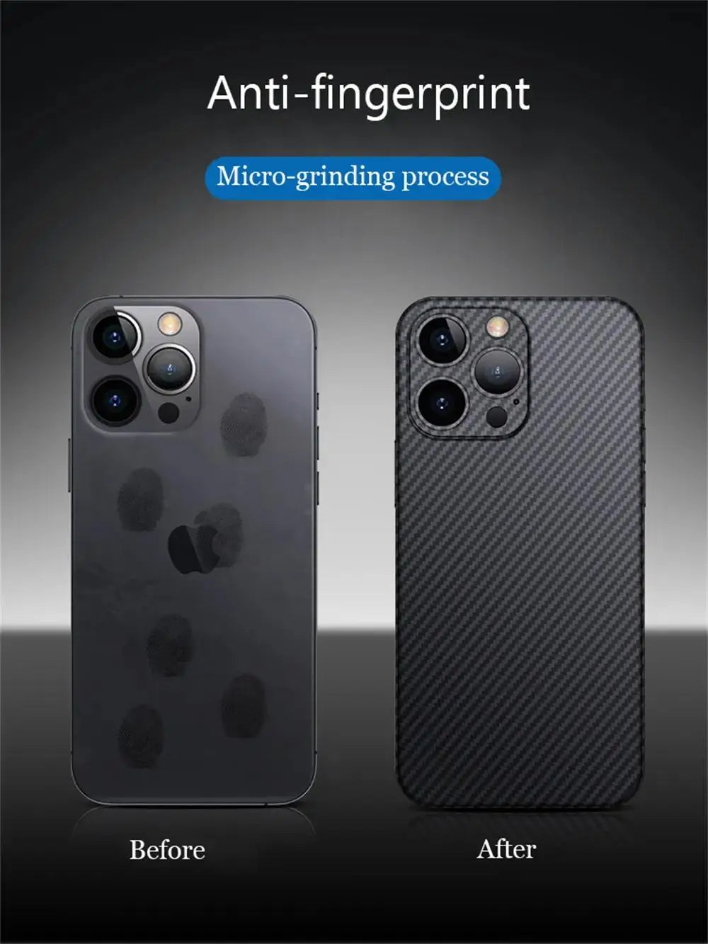 Luxury Ultra-Thin Carbon Fiber Matte Case – 0.2mm PP Back Cover for iPhone Models, Lightweight, Sleek, and Durable Protection