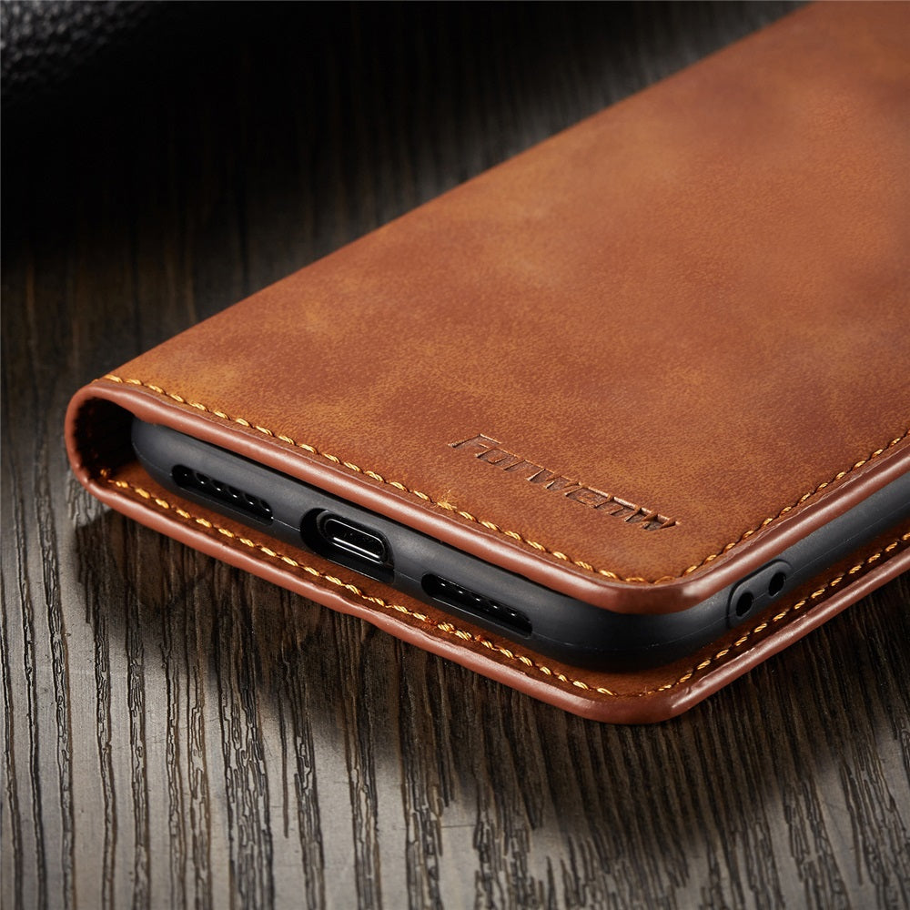 Thin Suede Leather Wallet Case – Flip Cover with Strong Magnet, Card Holder, and Premium Protection for iPhone Models