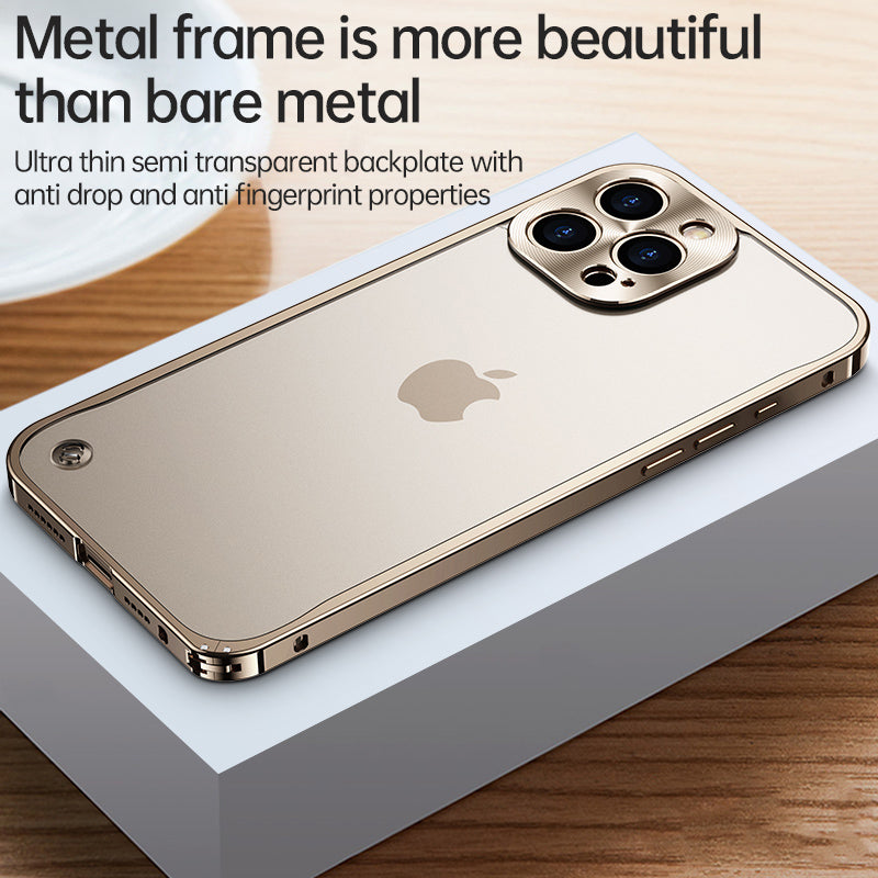 Luxury Magnetic Aluminum Phone Case Shockproof Slim Metal Frame with Full Lens Protection and Wireless Charging Compatibility