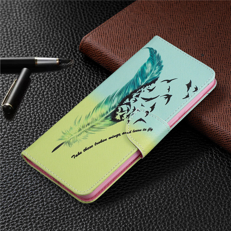 Premium Leather Flip Wallet Case - Magnetic Plum Blossom Phone Cover with Card Holder, Stand Function, and Secure Closure