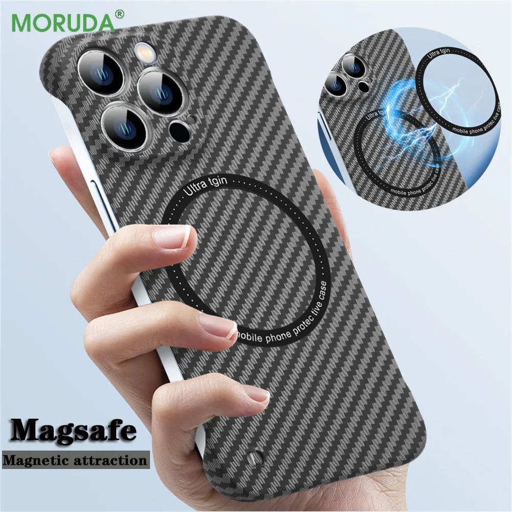 Ultra-Thin Magnetic Transparent Case for Apple iPhone 16, 15, 14, 13, 12 Pro Max, Plus, Mini Water-Resistant MagSafe Cover