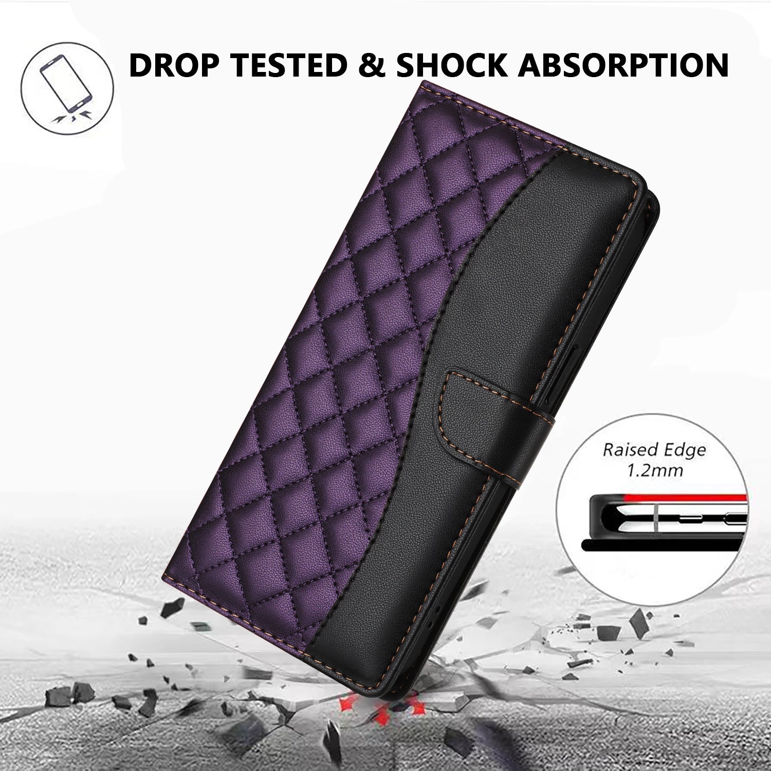 Luxury Quakeproof Flip Leather Wallet Case – Premium Shockproof Protection, Card Slot, Magnetic Closure, Stylish Design for iPhone