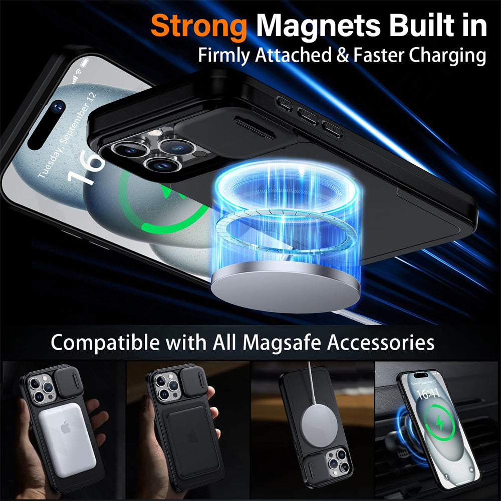 Magnetic Ring Stand iPhone Case – 360° Rotatable Shockproof Drop Protection Cover for iPhone Models