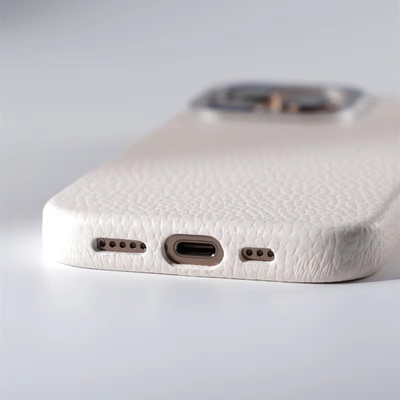 Luxury MagSafe Leather iPhone Case – Wireless Charging, Alloy Lens Protection Durable Cover for Everyday Use Case for iPhone