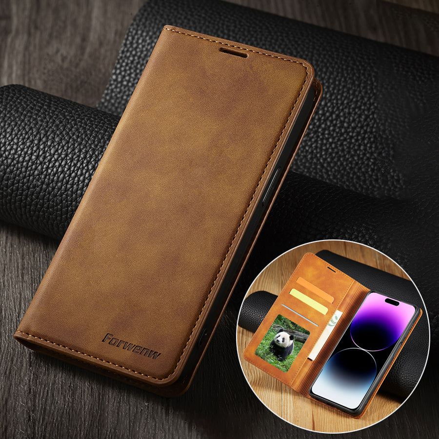 Thin Suede Leather Wallet Case – Flip Cover with Strong Magnet, Card Holder, and Premium Protection for iPhone Models