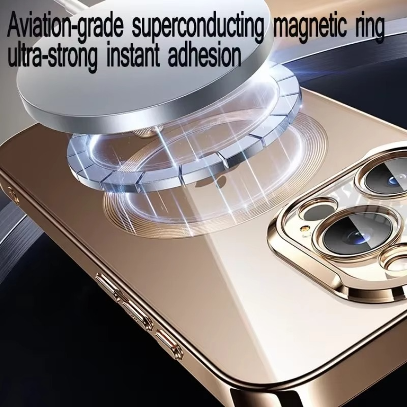 Luxury Desert Gold MagSafe iPhone Case - Magnetic Wireless Charging, Electroplated Bumper, Sleek & Durable Cover | Case for iPhone