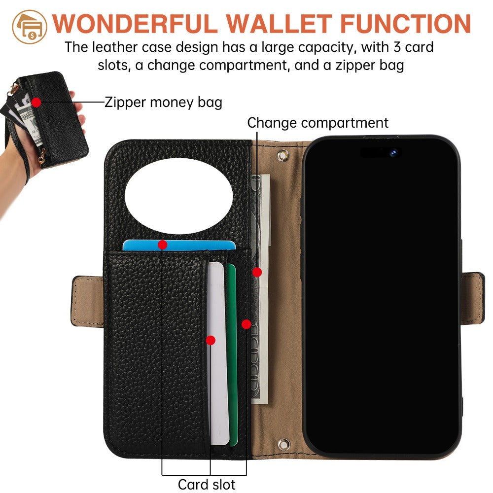 Luxury Crossbody Zipper Wallet Phone Case – Leather Card Holder, Hands-Free Strap, Shockproof Protection, and Stylish Design for Ultimate Convenience