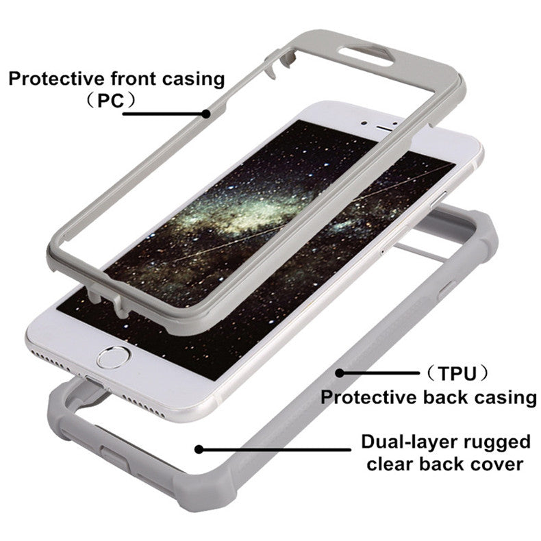 Transparent Hybrid Rugged Phone Case – Anti-Shock Doom Armor Cover for iPhone Models, Durable and Protective Design