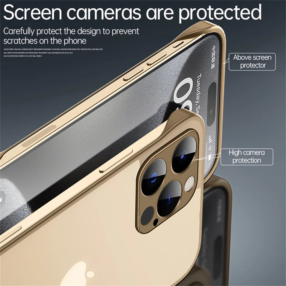 Premium Ultra Thin Magnetic Transparent iPhone Case Borderless r Water Resistant Protective Cover with MagSafe Compatibility