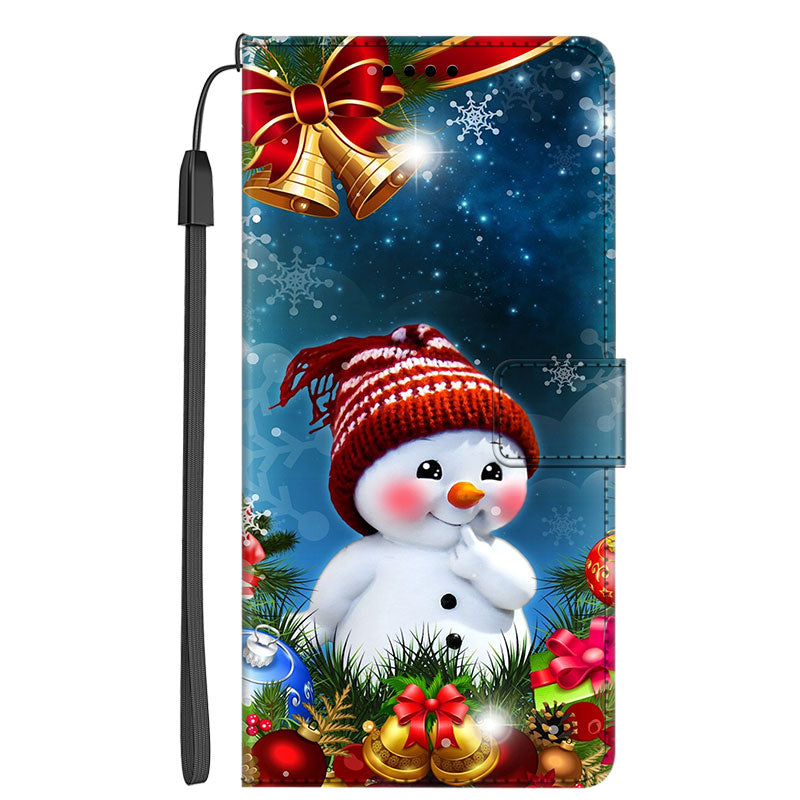 Christmas Flip Leather Wallet iPhone Case – Festive Santa Claus Design, Card Holder, Magnetic Closure, Shockproof Protection