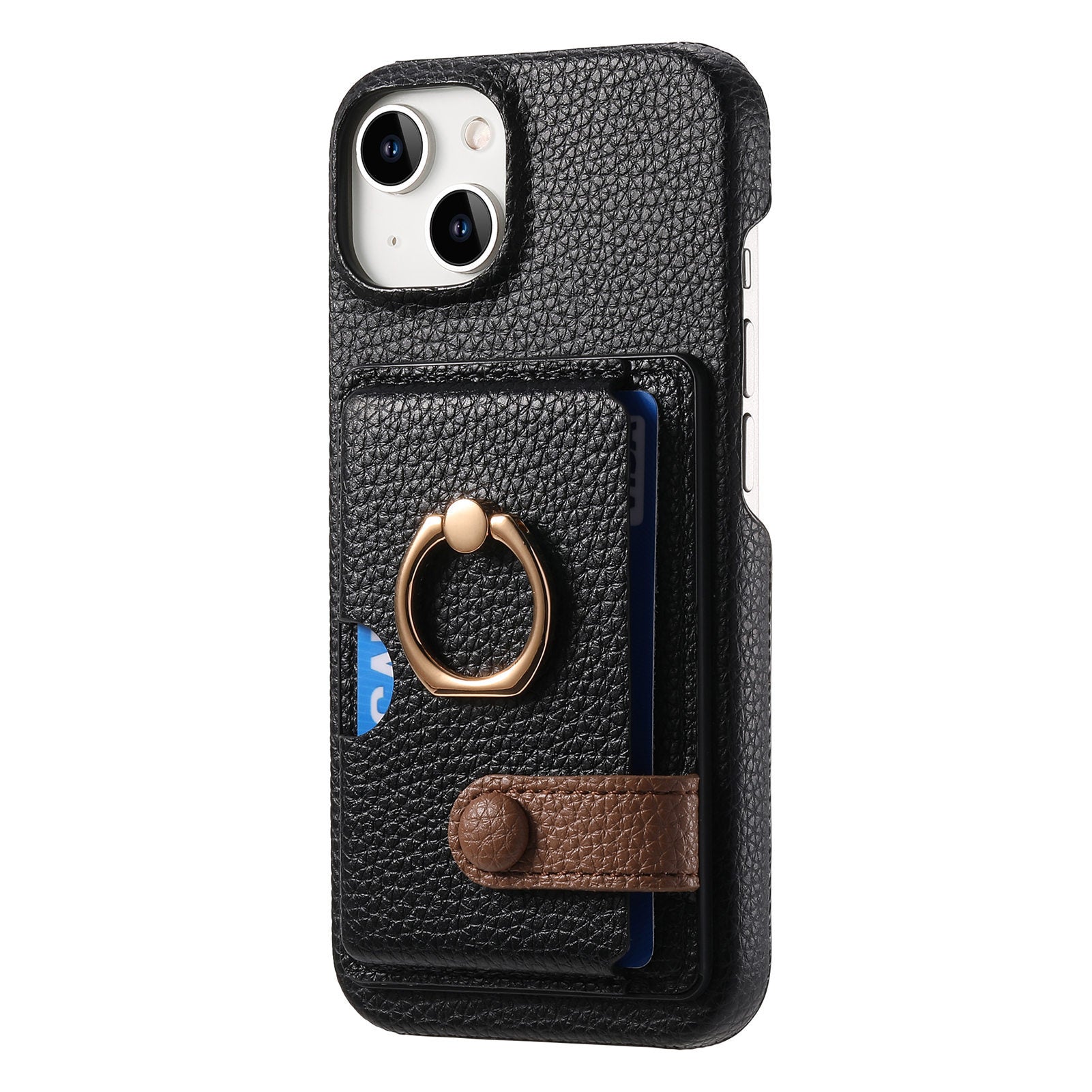 Premium Leather Ring Stand Wallet Case – Shockproof Phone Cover with Card Holder, Magnetic Closure, and Kickstand Support for Hands-Free Convenience