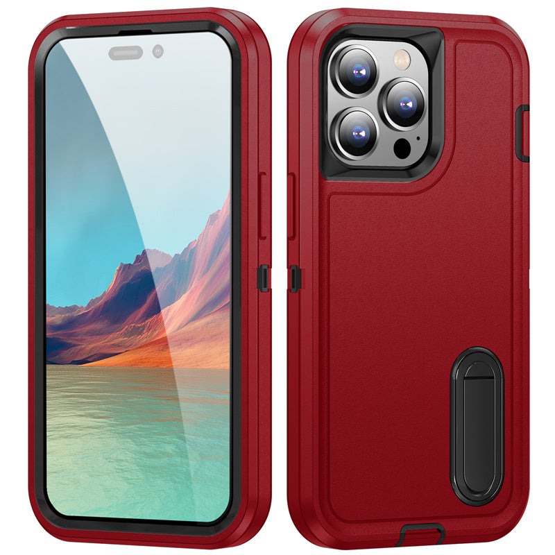 Hybrid Military-Grade Defender Case – Kickstand Full-Body Protection Cover for iPhone Models, Rugged and Shockproof Design