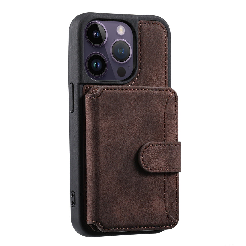 Fashion Leather iPhone Case – Shockproof, Back Protective Cover, Card Holder, Sleek Design, Durable & Stylish for iPhone