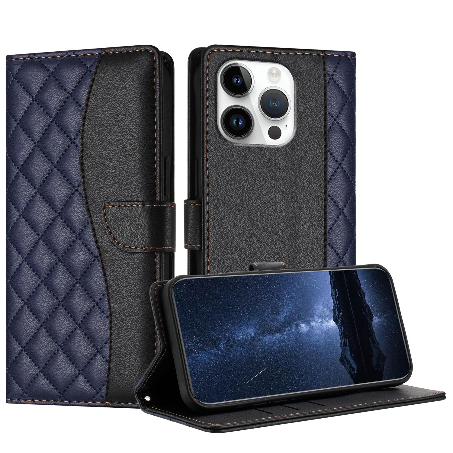 Luxury Quakeproof Flip Leather Wallet Case – Premium Shockproof Protection, Card Slot, Magnetic Closure, Stylish Design for iPhone