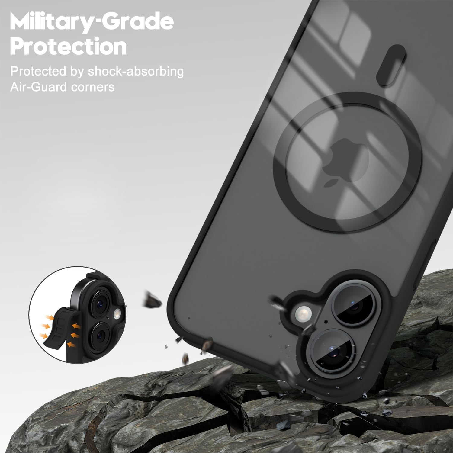 Premium Magnetic Armor Shockproof iPhone Case Wireless Charging, Matte Translucent Protection, Durable and Stylish Cover