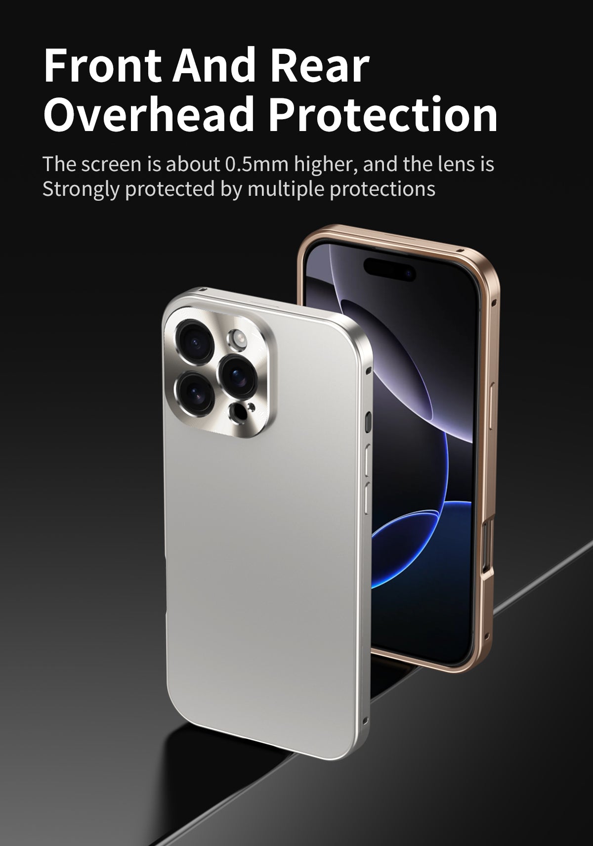 Luxury Shockproof Magnetic Phone Case - Slim Aluminum Frame with Full Lens Protection, Wireless Charging Compatible