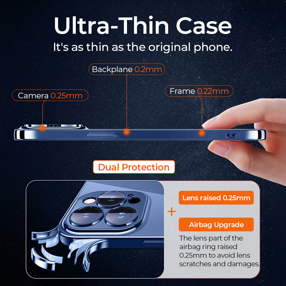 High-Quality Plating Transparent Case - Soft Silicone Shockproof Cover with Lens Protector, Slim & Durable Design | Case for iPhone