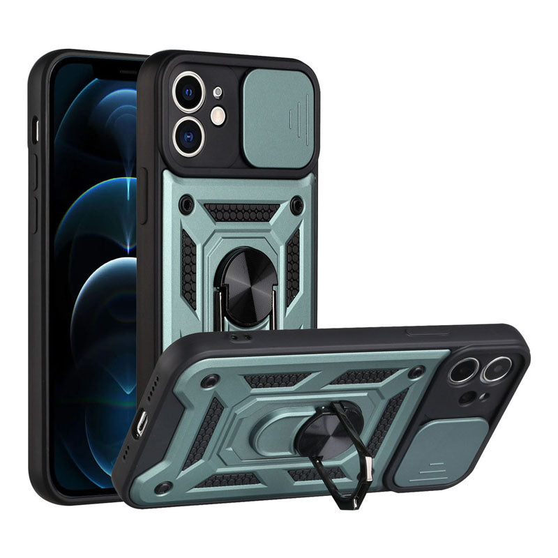 Shockproof Armor Case – Slide Camera Lens Protection, Rugged Full-Body Cover for iPhone Models